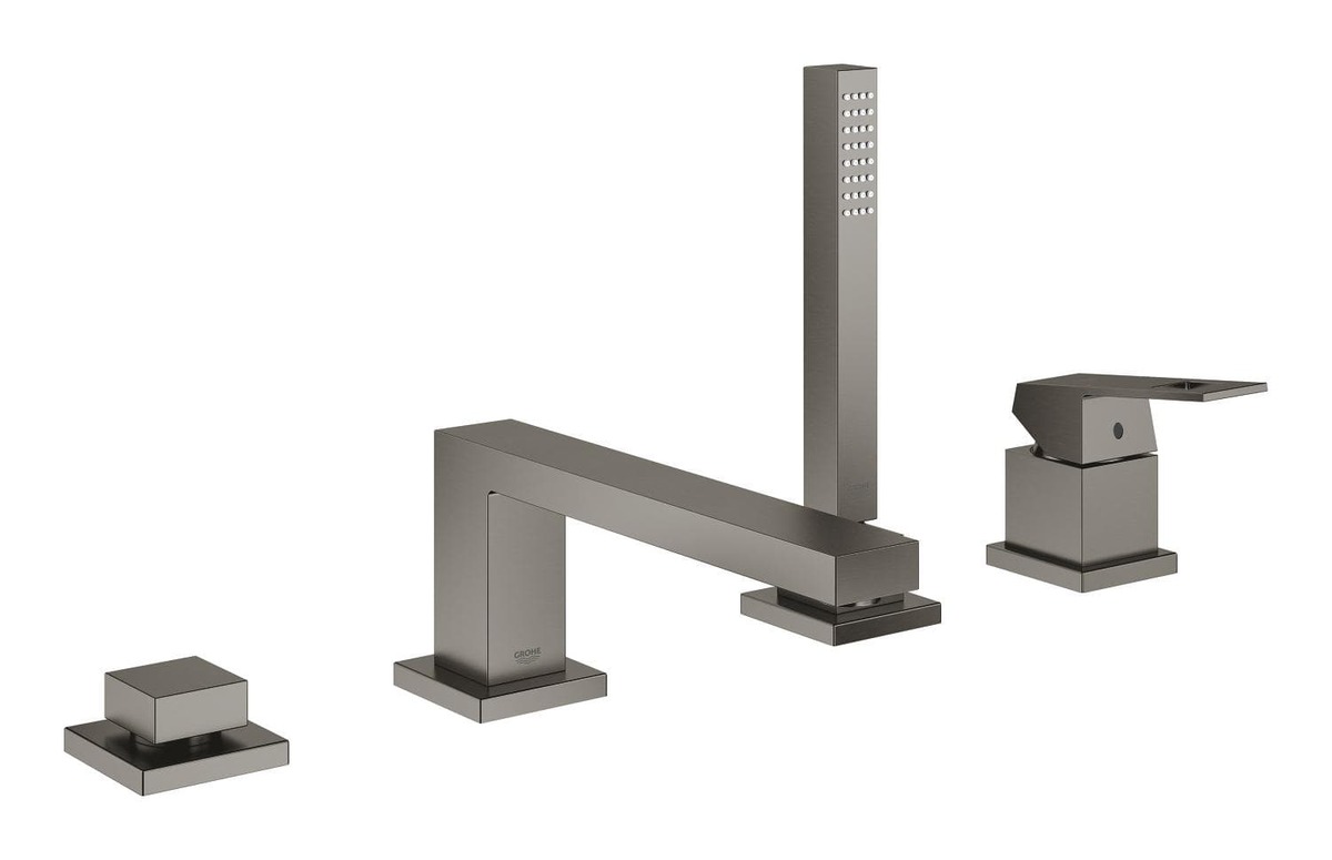 Vanová baterie Grohe Eurocube se sprchovým setem kartáčovaný Hard Graphite 19897AL1 Grohe