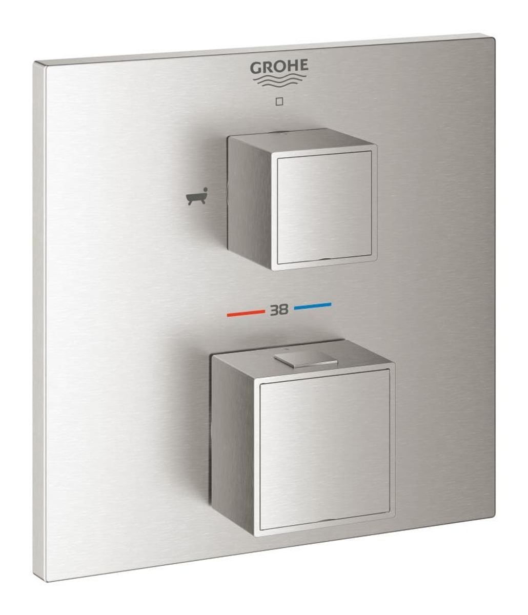 Vanová baterie Grohe Grohtherm Cube bez podomítkového tělesa supersteel 24155DC0 Grohe