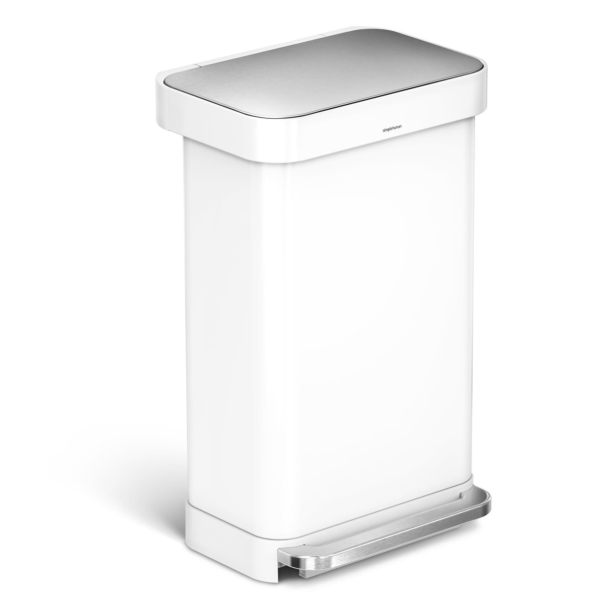 Odpadkový koš Simplehuman Pedal bin Bílá ocel CW2027 Simplehuman