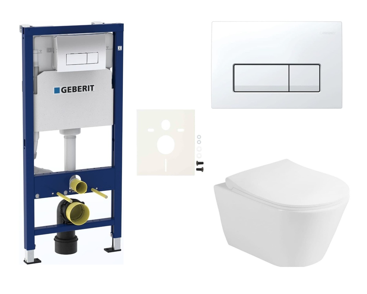 Závěsný WC set Geberit do lehkých stěn / předstěnová + WC Glacera Ava SIKOGESAVAD50 NO BRAND