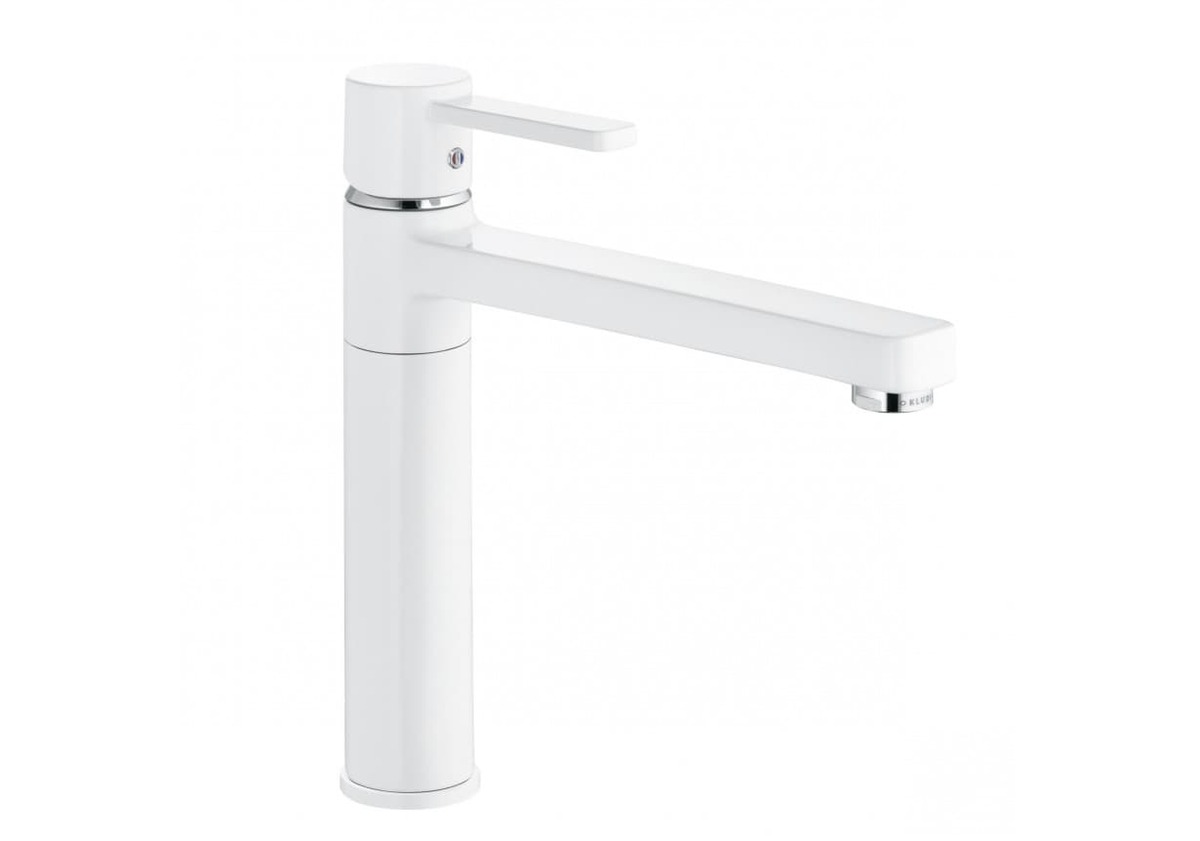 Dřezová baterie Kludi Zenta s otočným ramínkem bílá/chrom 389739175 Kludi