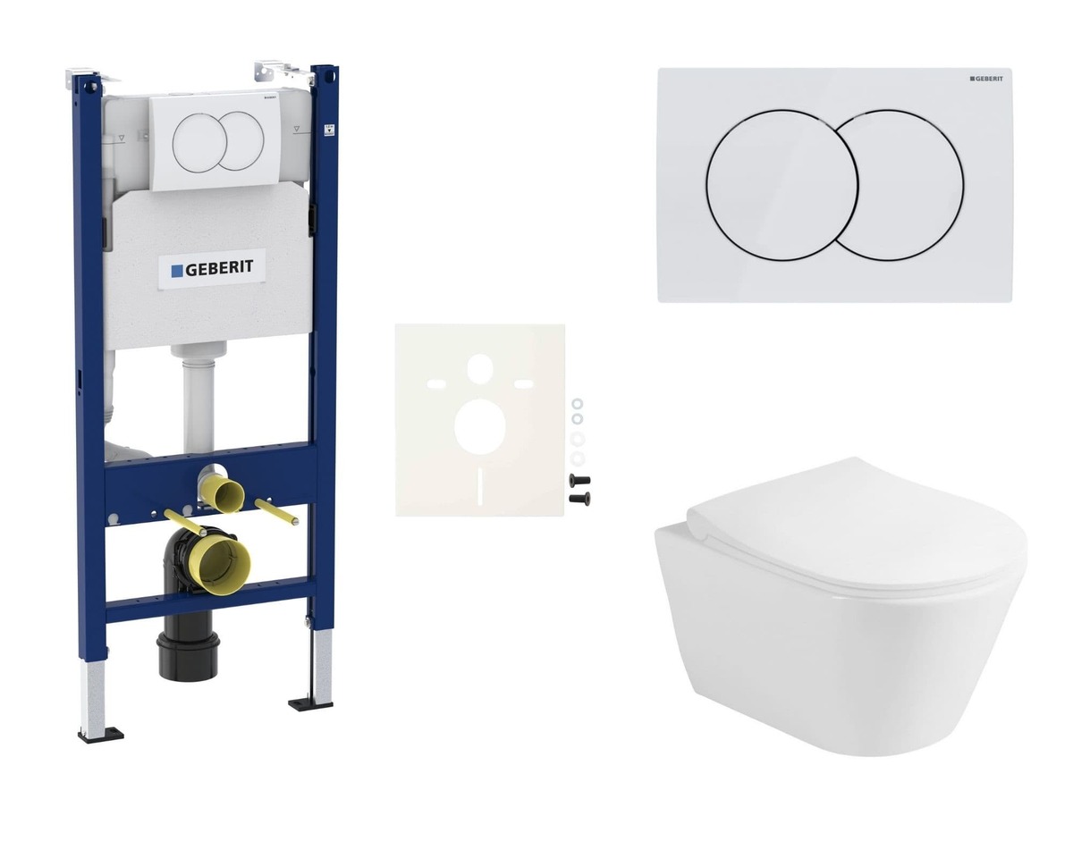 Závěsný WC set Geberit do lehkých stěn / předstěnová + WC Glacera Ava SIKOGESAVAD01 NO BRAND