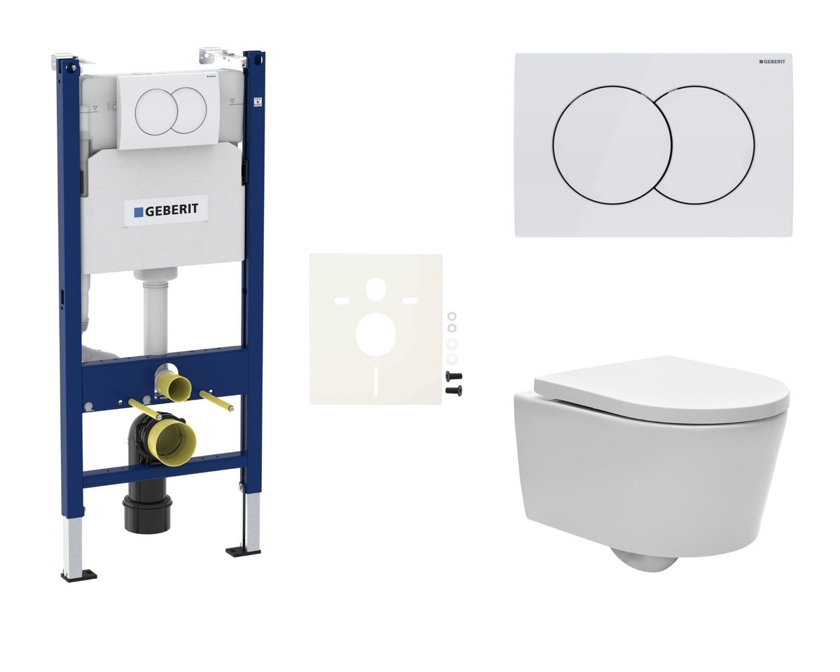 Závěsný WC set Geberit do lehkých stěn / předstěnová + WC SAT Brevis SIKOGESBRED01 NO BRAND