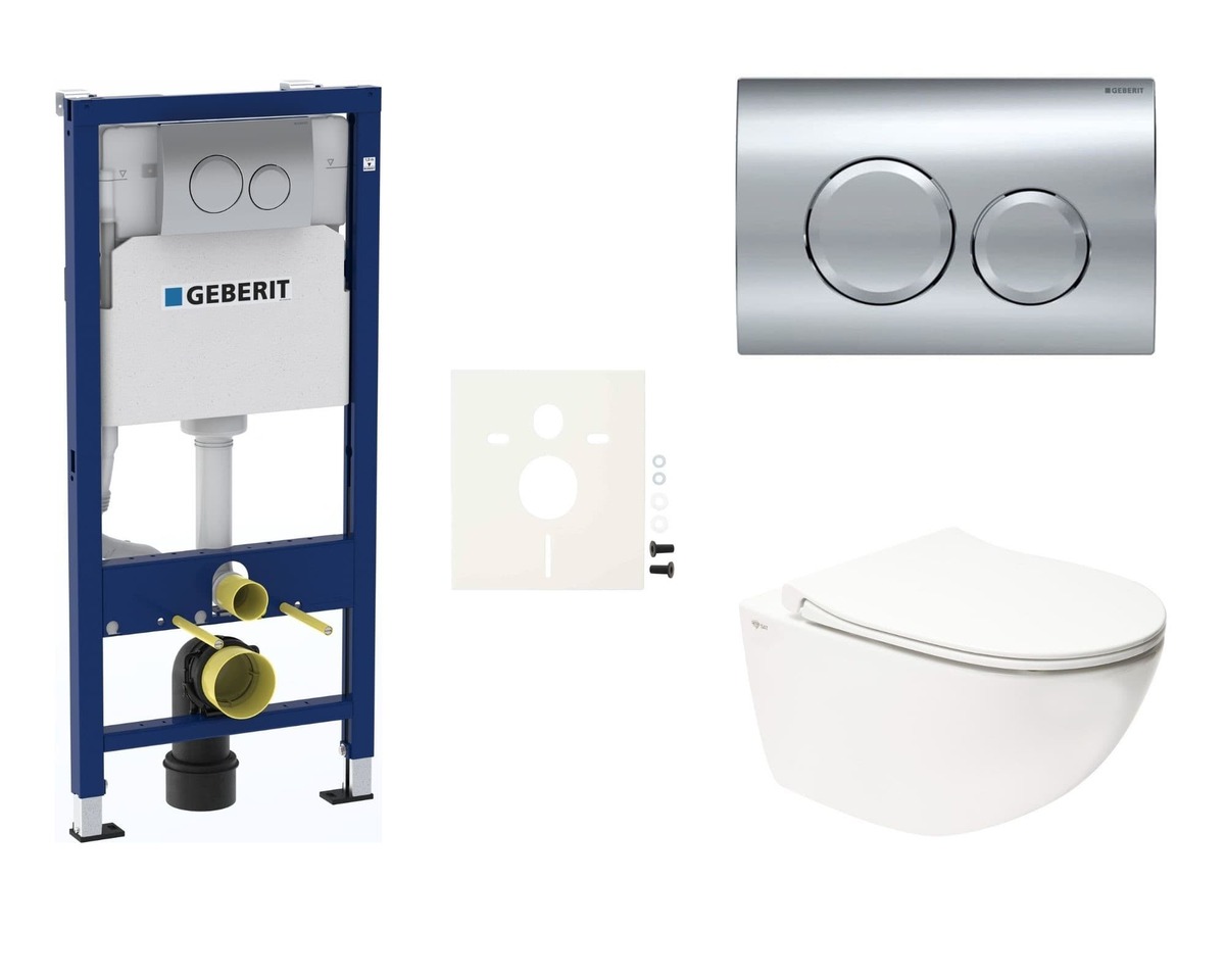 Závěsný WC set Geberit do lehkých stěn / předstěnová + WC SAT Infinitio SIKOGESINFD20 NO BRAND