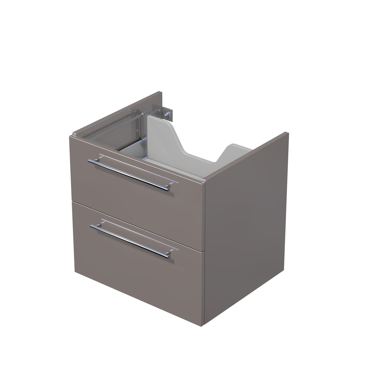 Koupelnová skříňka pod desku se 2 zásuvkami Naturel Ratio 60x56x50 cm basalto lesk ZB602Z56.A2496 Naturel