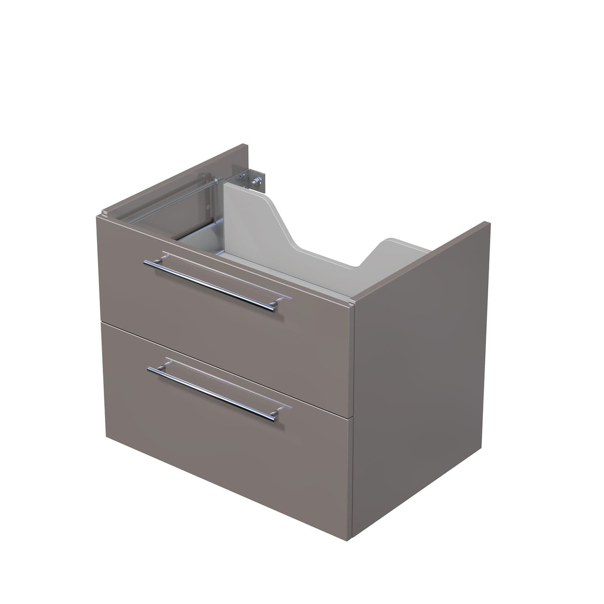 Koupelnová skříňka pod desku se 2 zásuvkami Naturel Ratio 70x56x50 cm basalto lesk ZB702Z56.A2496 Naturel