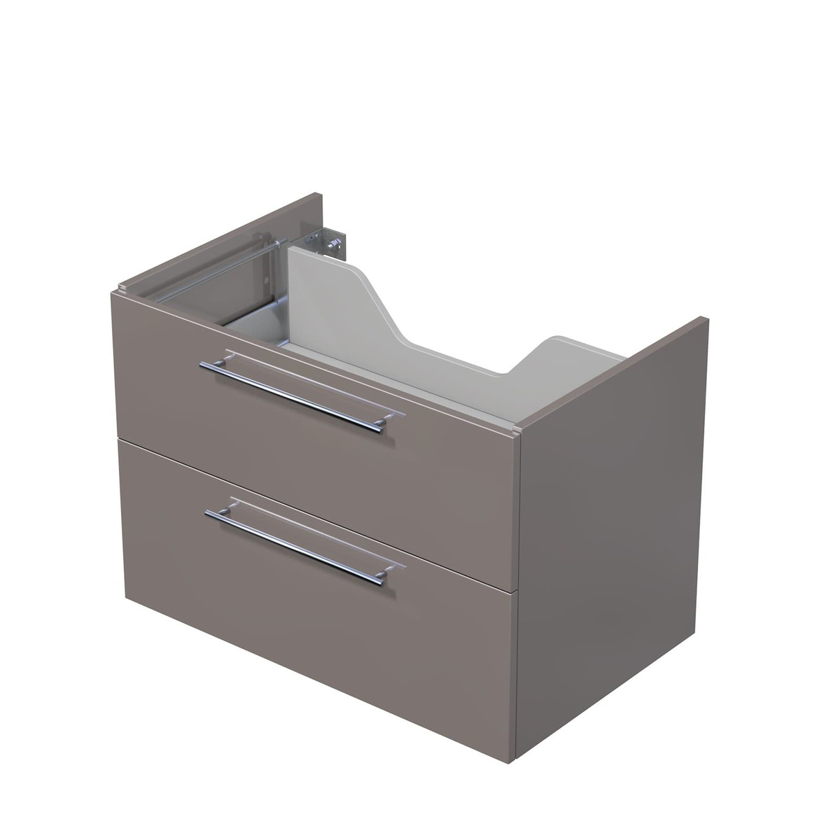 Koupelnová skříňka pod desku se 2 zásuvkami Naturel Ratio 80x56x50 cm basalto lesk ZB802Z56.A2496 Naturel