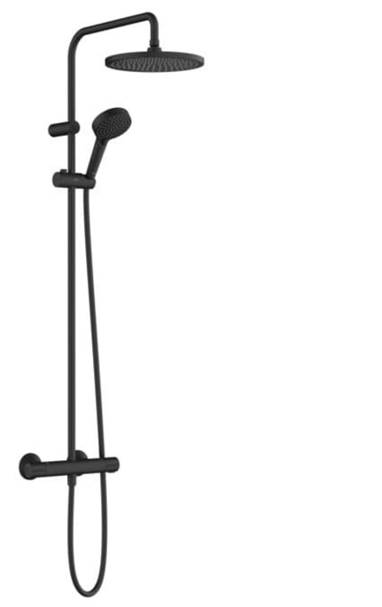 Sprchový systém Hansgrohe Vernis Blend na stěnu s termostatickou baterií matná černá 26428670 Hansgrohe