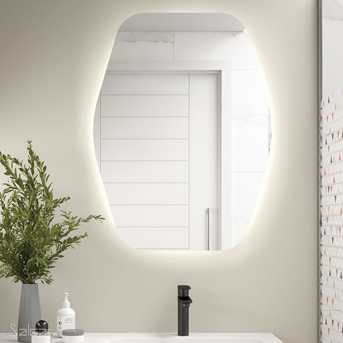 Zrcadlo Organic LED 60x80cm IP44 Salgar