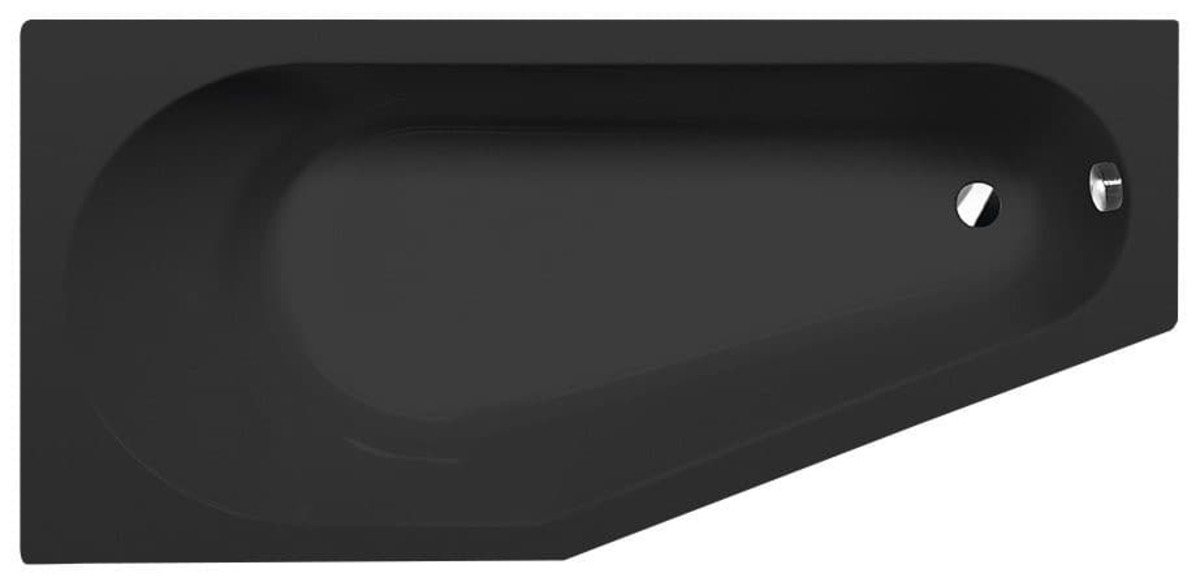 Asymetrická vana Polysan TIGRA L 80x170 cm akrylát levá černá 90111BM Polysan