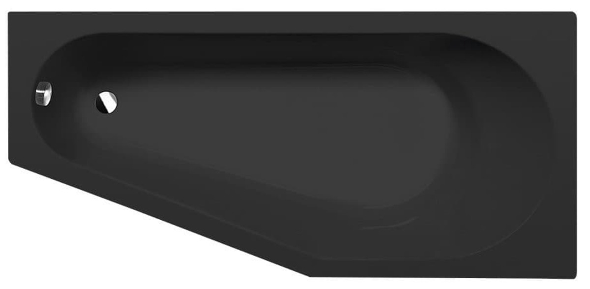 Asymetrická vana Polysan TIGRA R 80x170 cm akrylát pravá černá 90611BM Polysan