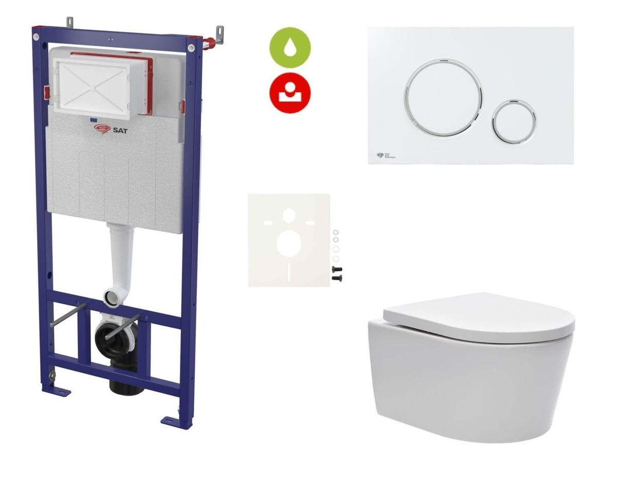 Cenově zvýhodněný závěsný WC set SAT do lehkých stěn / předstěnová montáž+ WC SAT Brevis SIKOSSBR70KECO SAT