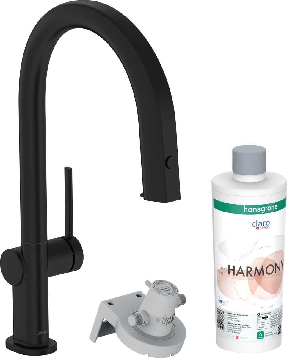 Dřezová baterie Hansgrohe Aqittura bez výpusti matná černá 76800670 Hansgrohe