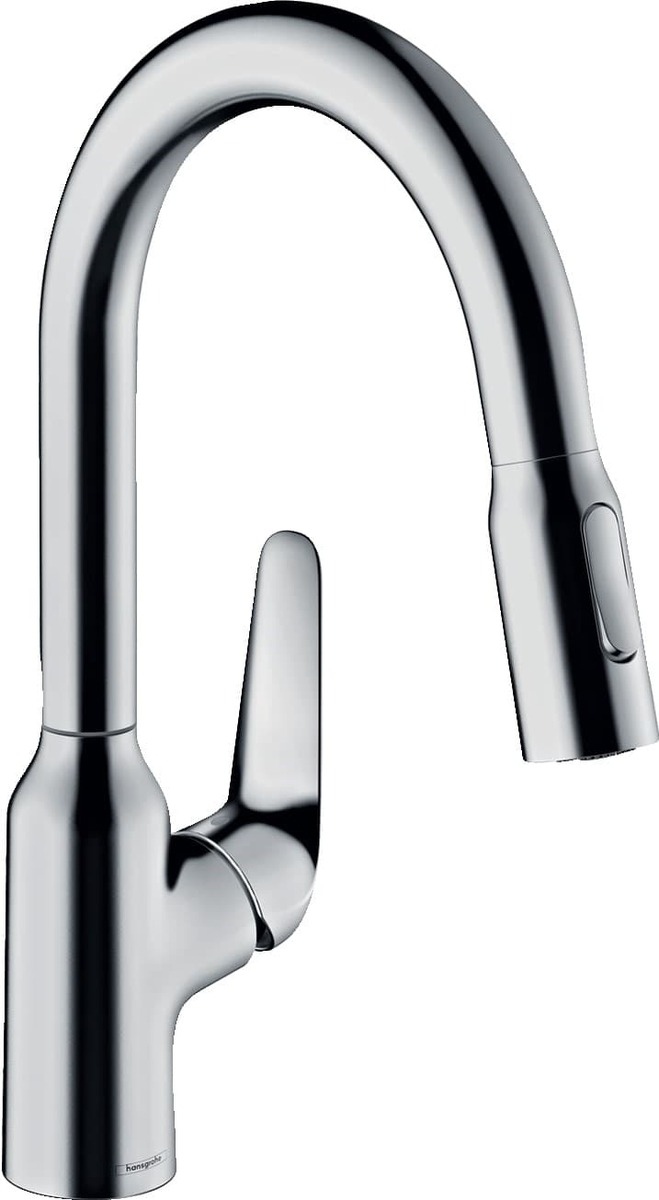 Dřezová baterie Hansgrohe Focus s vytahovací sprškou chrom 71862000 Hansgrohe