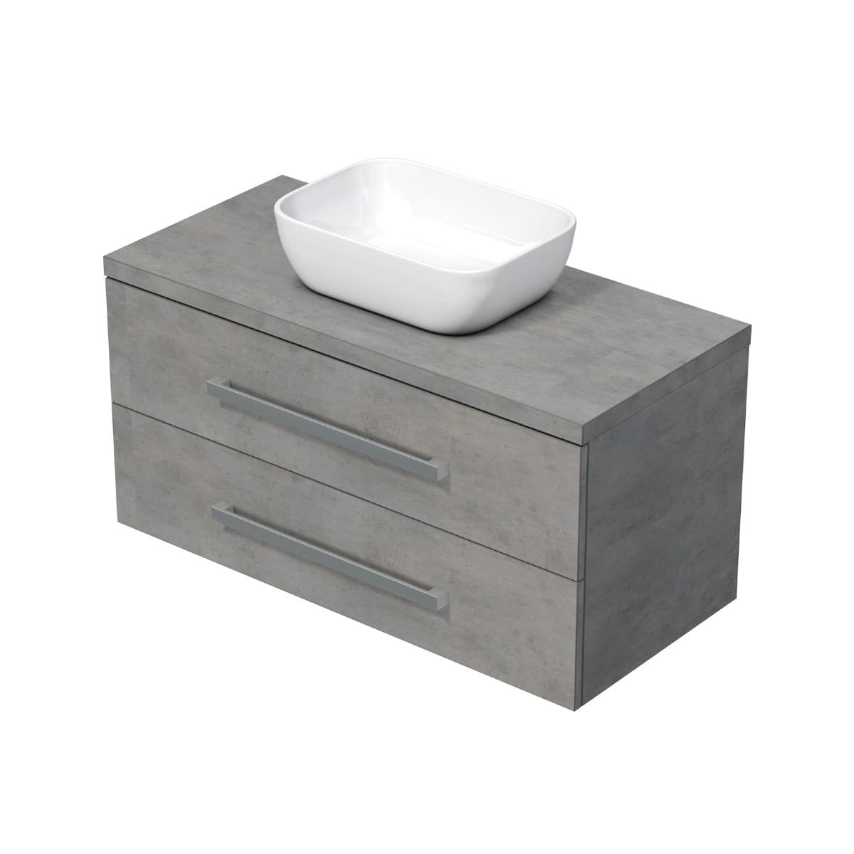 Koupelnová skříňka s krycí deskou Naturel Cube Way 100x53x46 cm beton mat CUBE461003BESAT45 Naturel