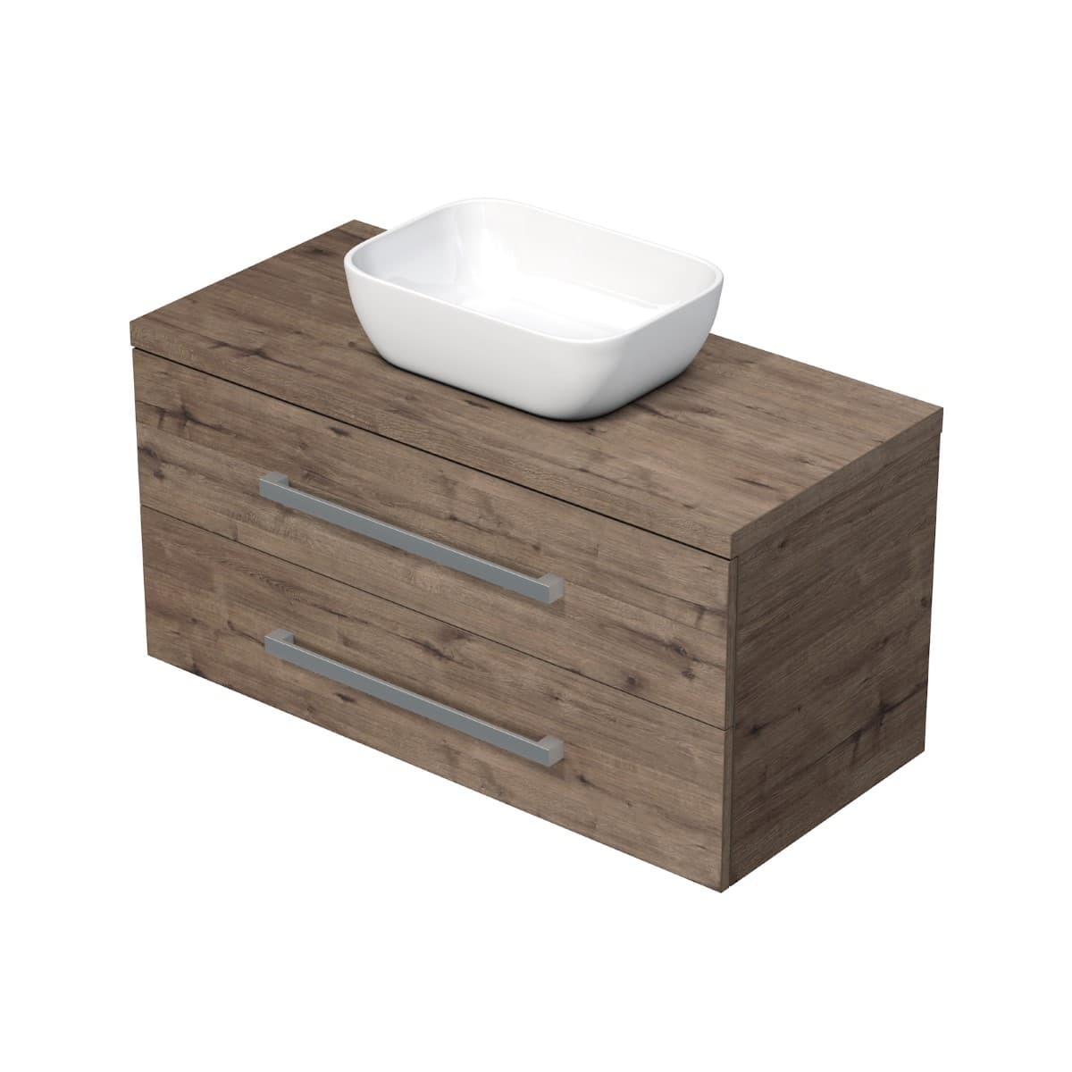 Koupelnová skříňka s krycí deskou Naturel Cube Way 100x53x46 cm dub Wellington mat CUBE461003DWSAT45 Naturel