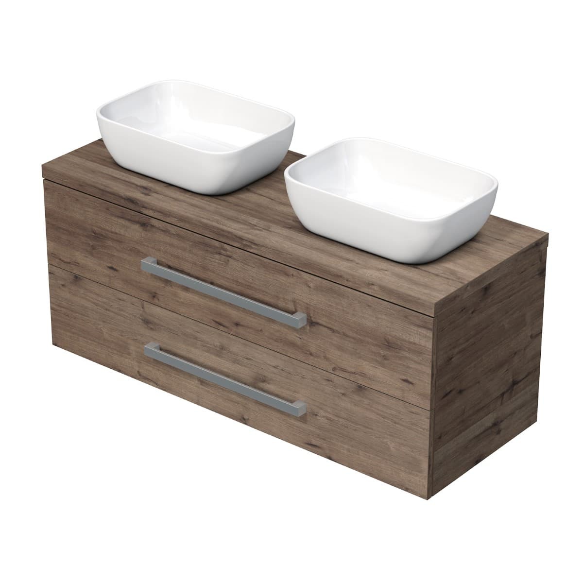 Koupelnová skříňka s krycí deskou Naturel Cube Way 120x53x46 cm dub Wellington mat CUBE461203DW45 Naturel