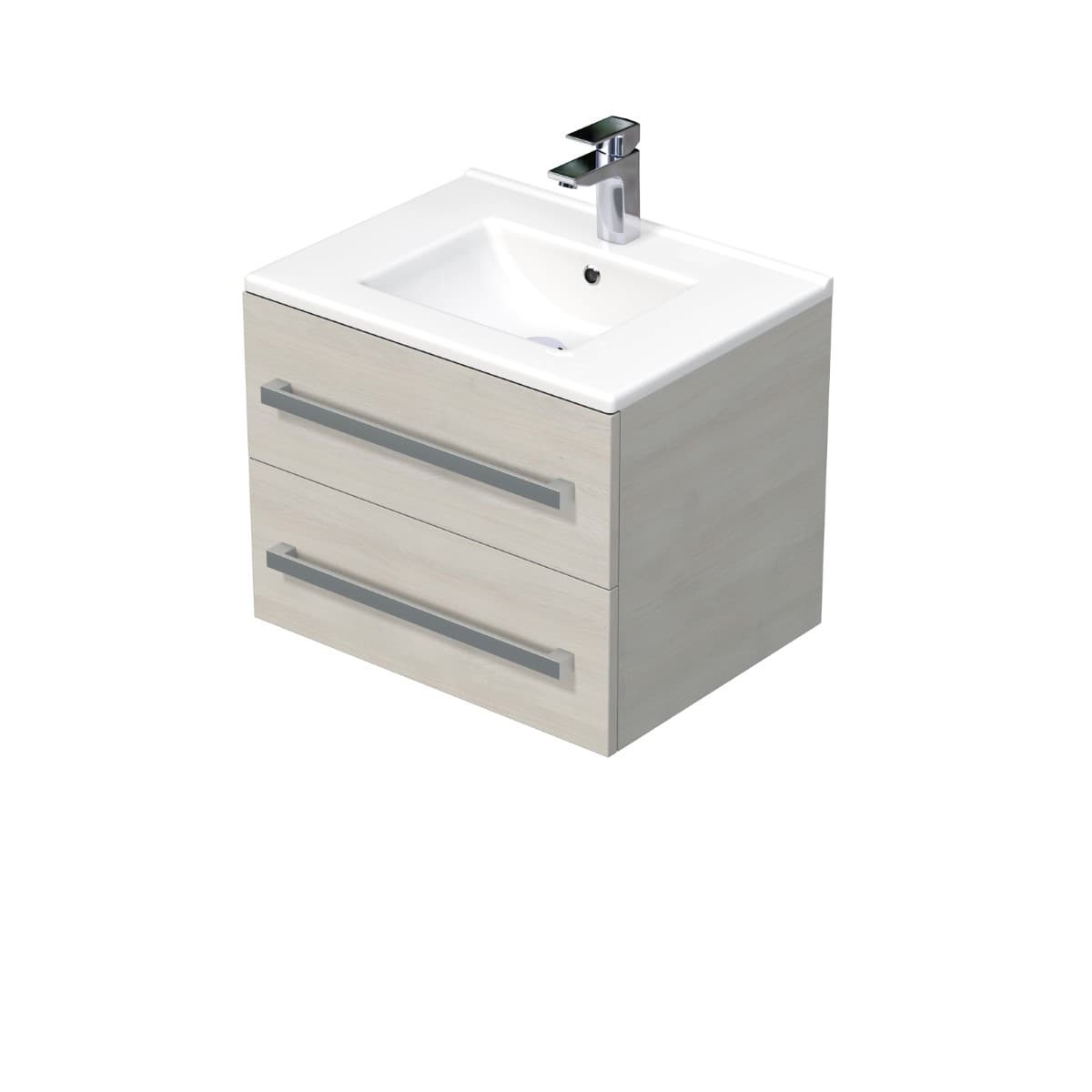 Koupelnová skříňka s umyvadlem Naturel Cube Way 60x53x46 cm dub Chamonix mat CUBE46602DCMOD Naturel