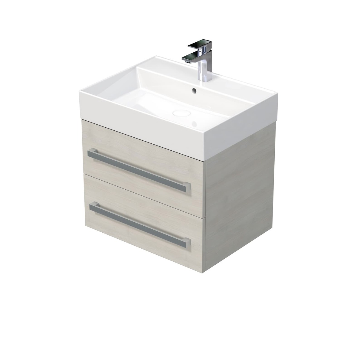 Koupelnová skříňka s umyvadlem Naturel Cube Way 60x53x46 cm dub Chamonix mat CUBE46602DCSAT Naturel