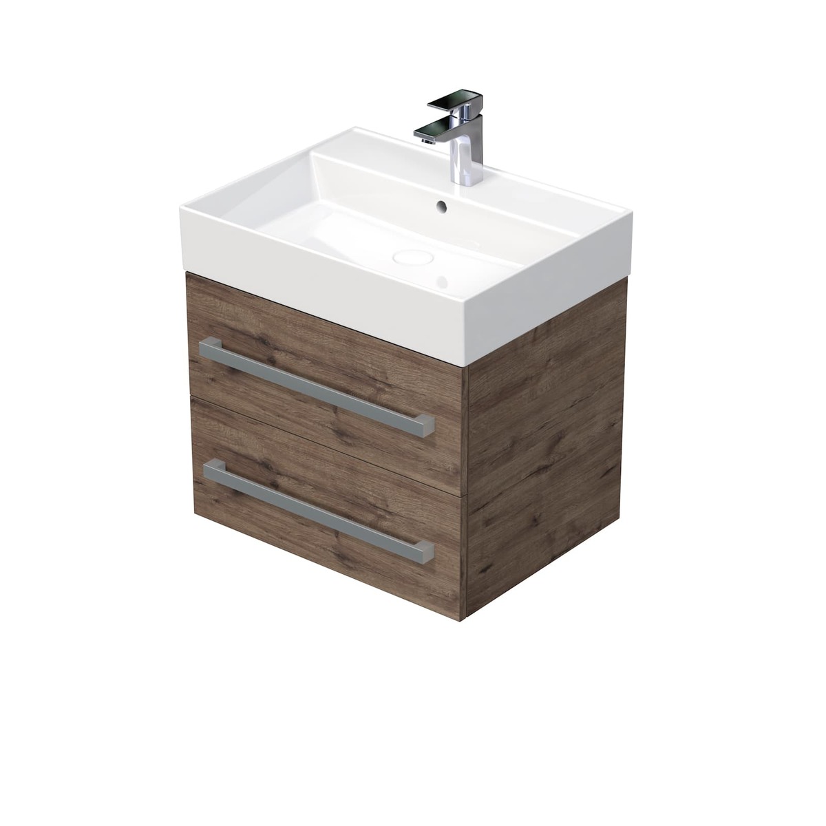 Koupelnová skříňka s umyvadlem Naturel Cube Way 60x53x46 cm dub Wellington mat CUBE46602DWSAT Naturel