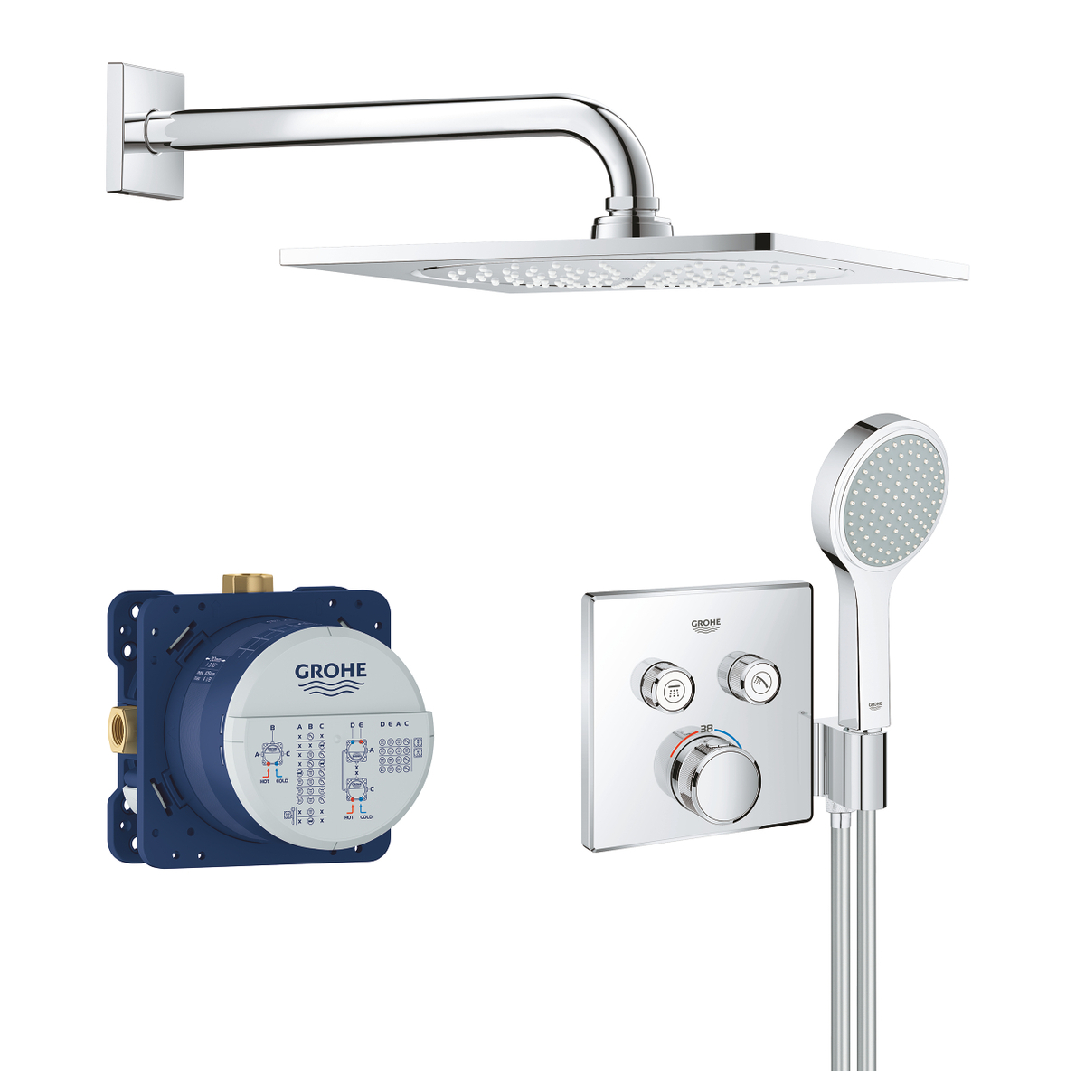 Sprchový systém Grohe Grohtherm SmartControl pod omítku včetně podomítkového tělesa chrom 34742000 Grohe