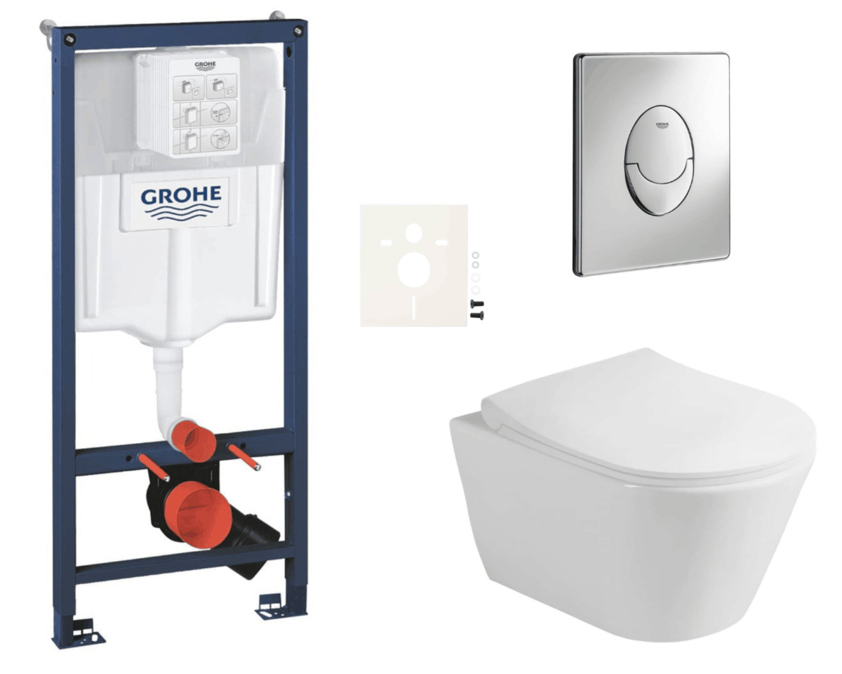Závěsný wc set do lehkých stěn / předstěnová montáž Glacera Ava SIKOGRSAVASA Grohe