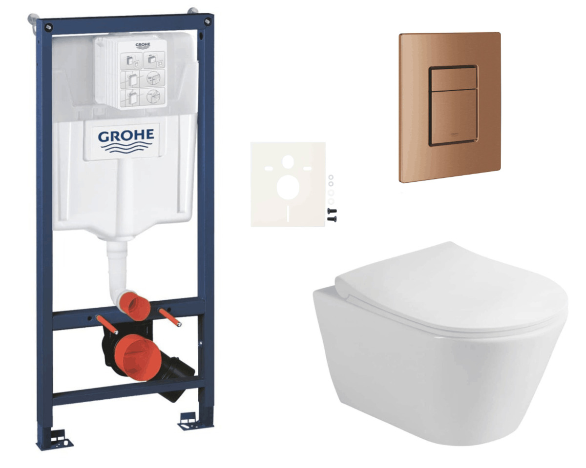 Závěsný wc set do lehkých stěn / předstěnová montáž Glacera Ava SIKOGRSAVASCDL0 Grohe