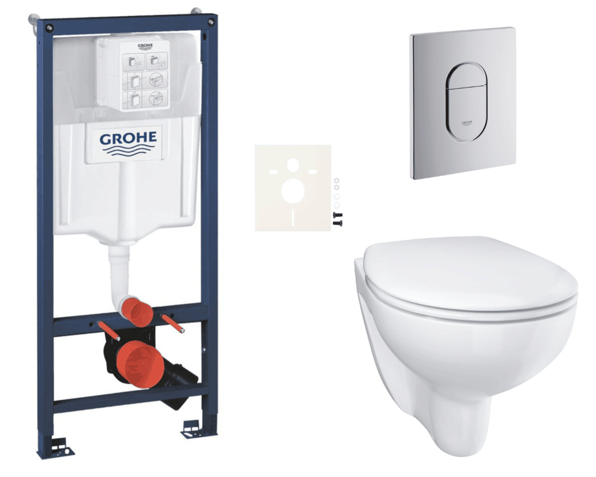 Závěsný wc set do lehkých stěn / předstěnová montáž Grohe Bau Ceramic SIKOGRSBAUA Grohe