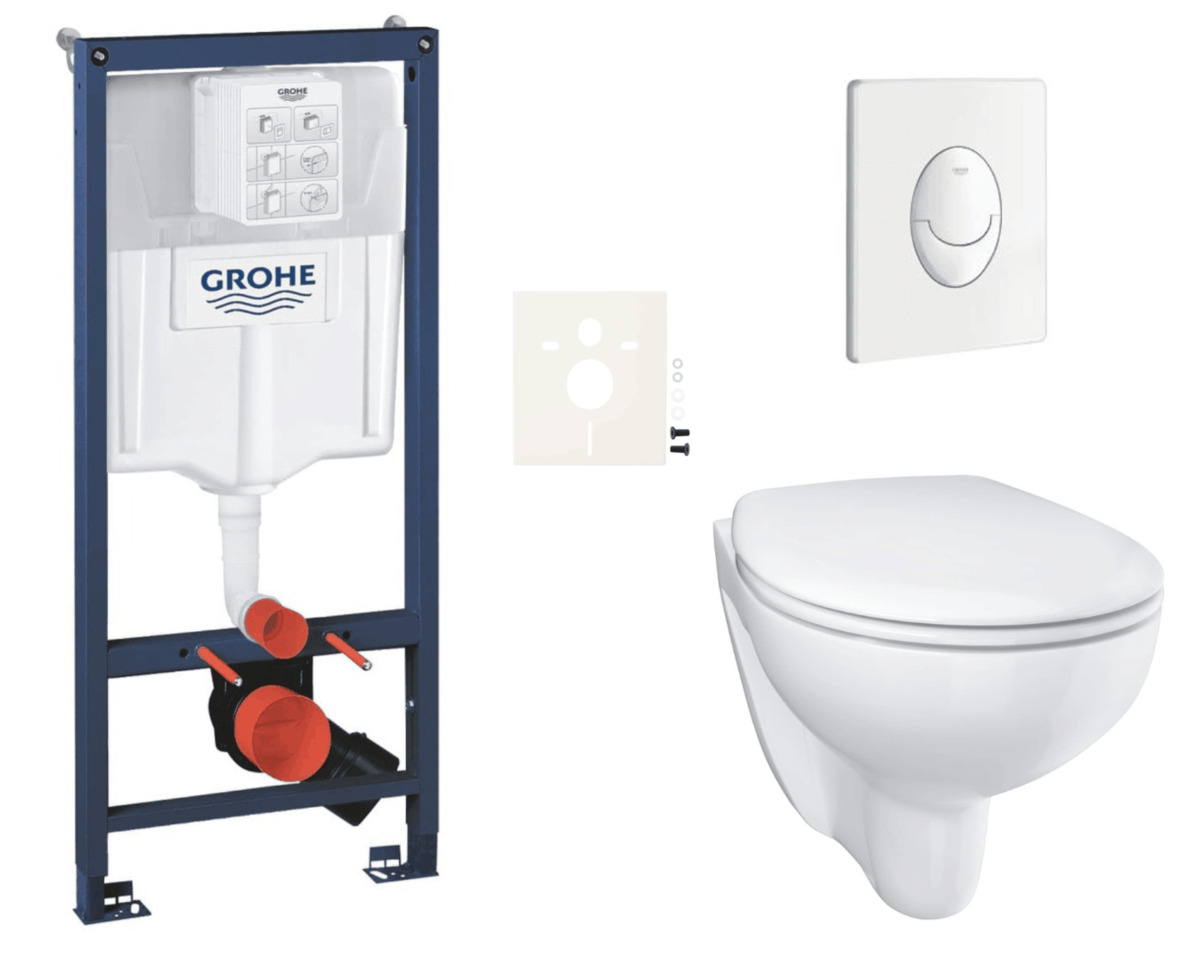 Závěsný wc set do lehkých stěn / předstěnová montáž Grohe Bau Ceramic SIKOGRSBAUSASH0 Grohe