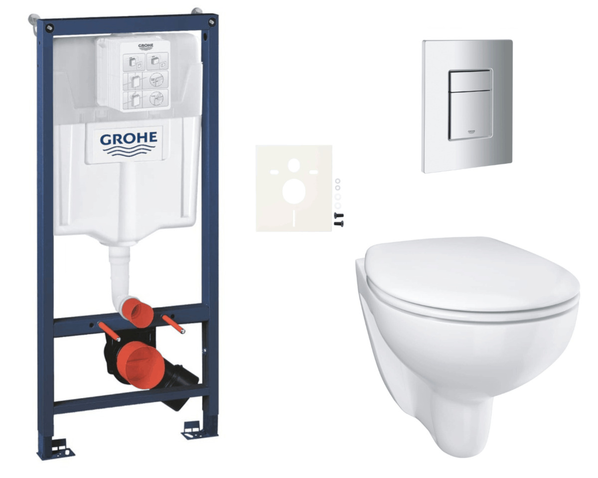 Závěsný wc set do lehkých stěn / předstěnová montáž Grohe Bau Ceramic SIKOGRSBAUSCP00 Grohe