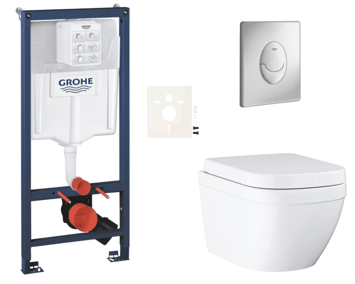 Závěsný wc set do lehkých stěn / předstěnová montáž Grohe Euro Ceramic SIKOGRSEUSAP00 Grohe