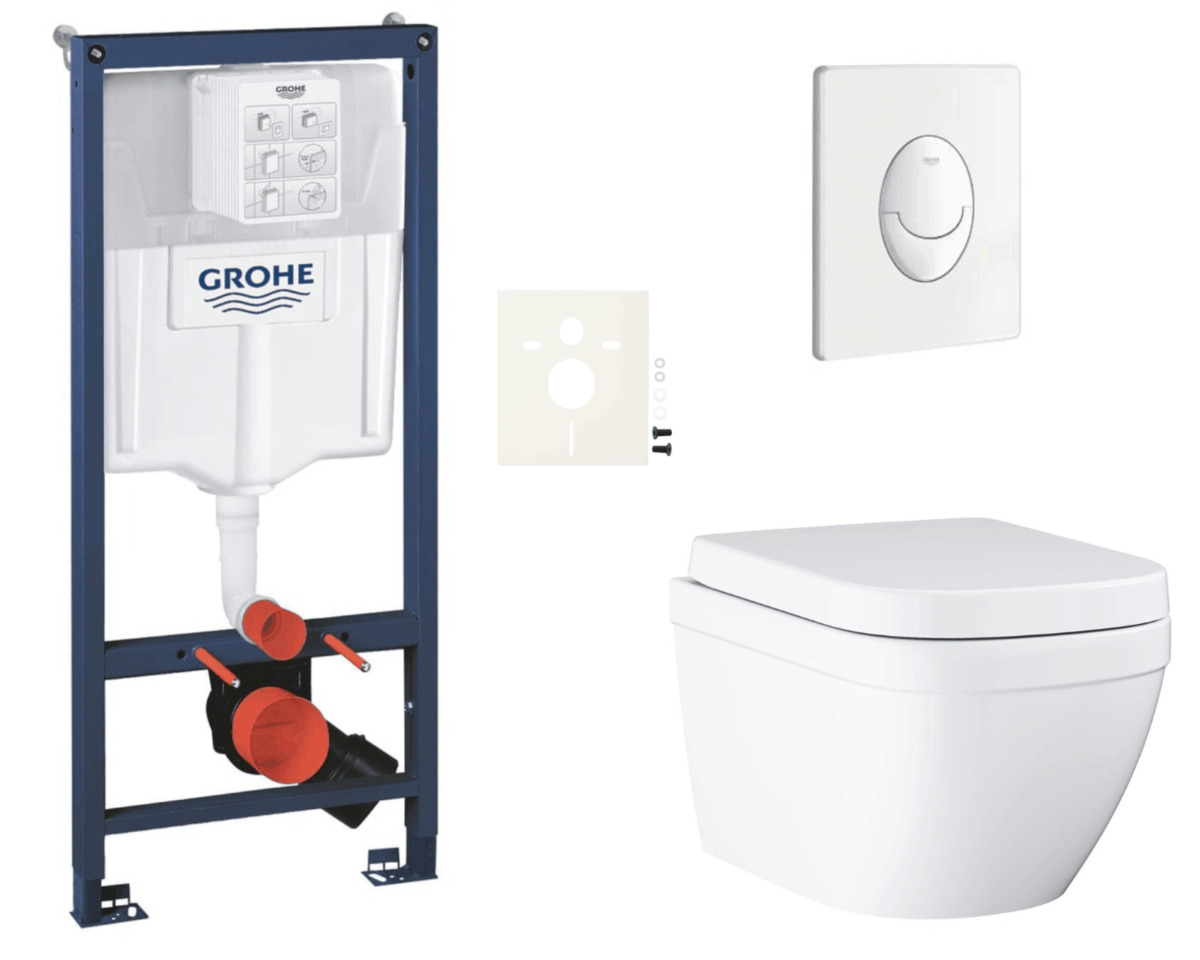 Závěsný wc set do lehkých stěn / předstěnová montáž Grohe Euro Ceramic SIKOGRSEUSASH0 Grohe