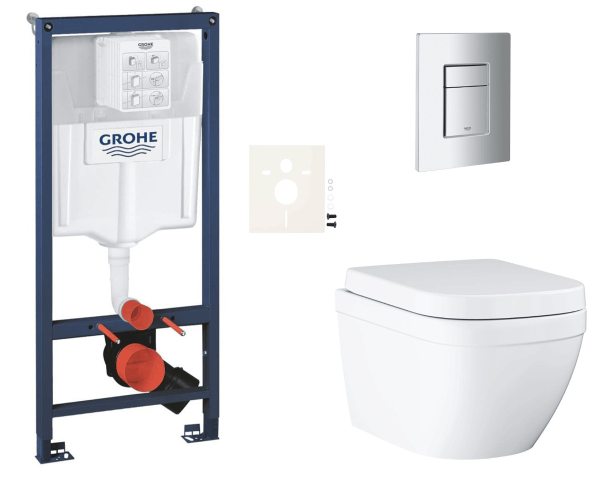Závěsný wc set do lehkých stěn / předstěnová montáž Grohe Euro Ceramic SIKOGRSEUSCP00 Grohe