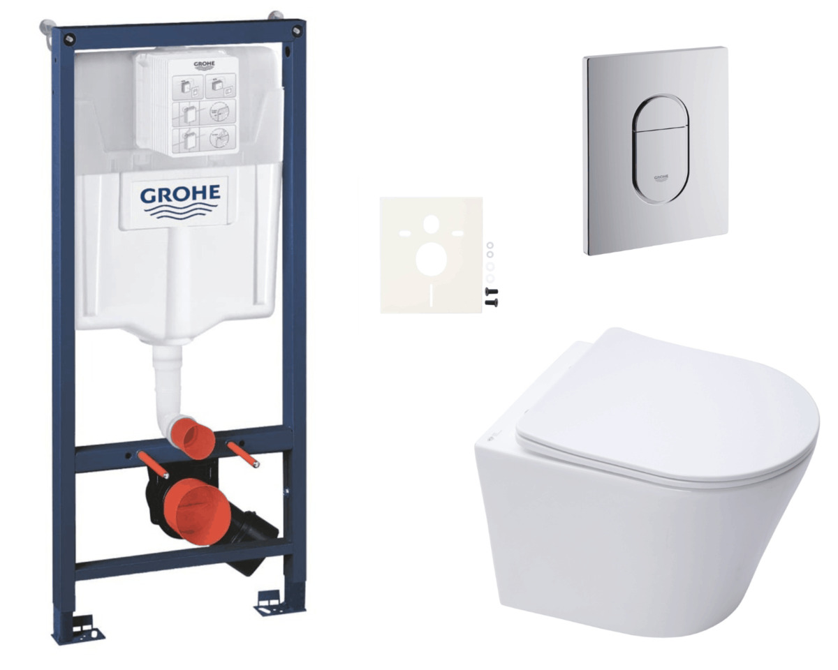 Závěsný wc set do lehkých stěn / předstěnová montáž Swiss Aqua Technologies Infinitio SIKOGRSIN10A Grohe