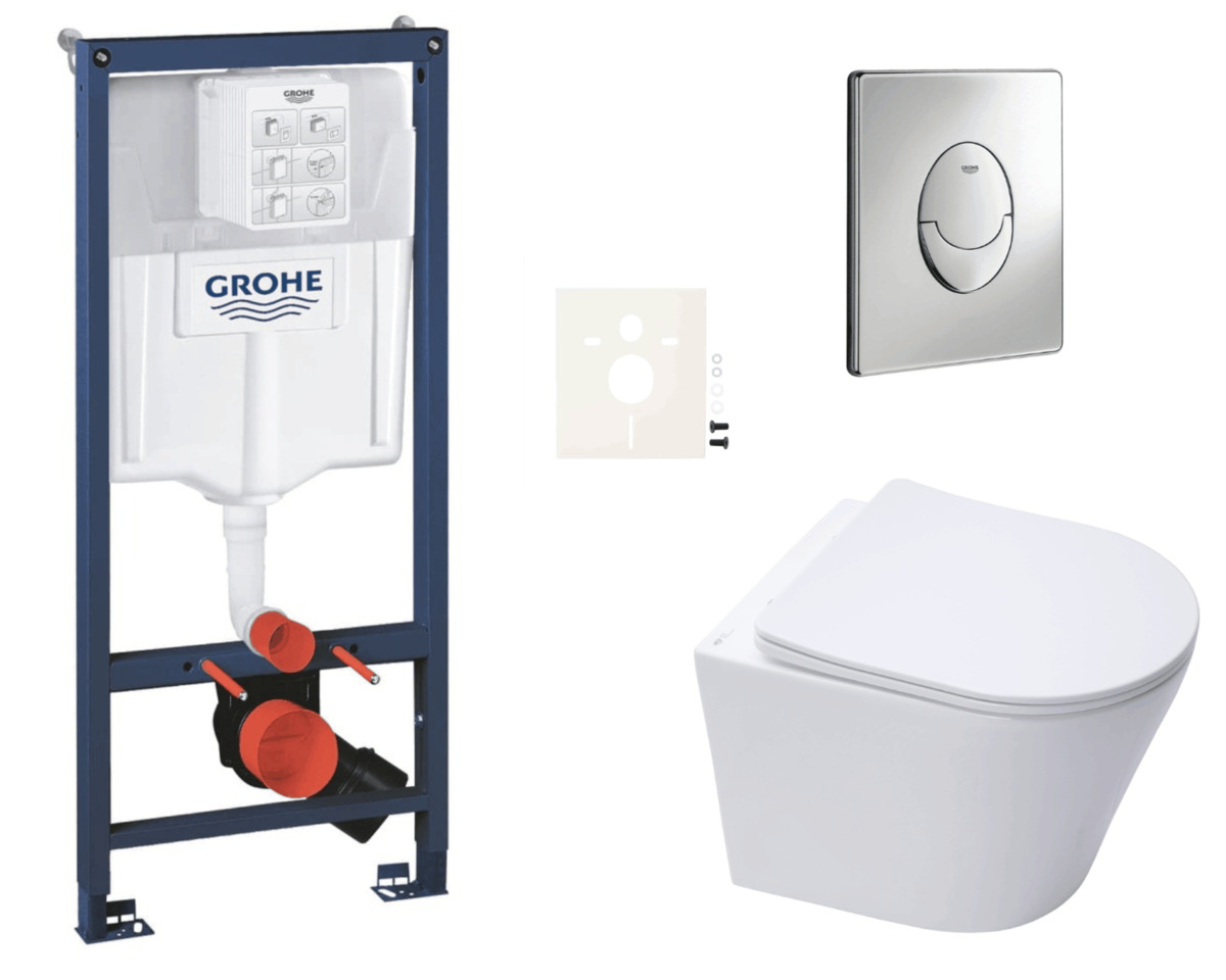 Závěsný wc set do lehkých stěn / předstěnová montáž Swiss Aqua Technologies Infinitio SIKOGRSIN10SA Grohe