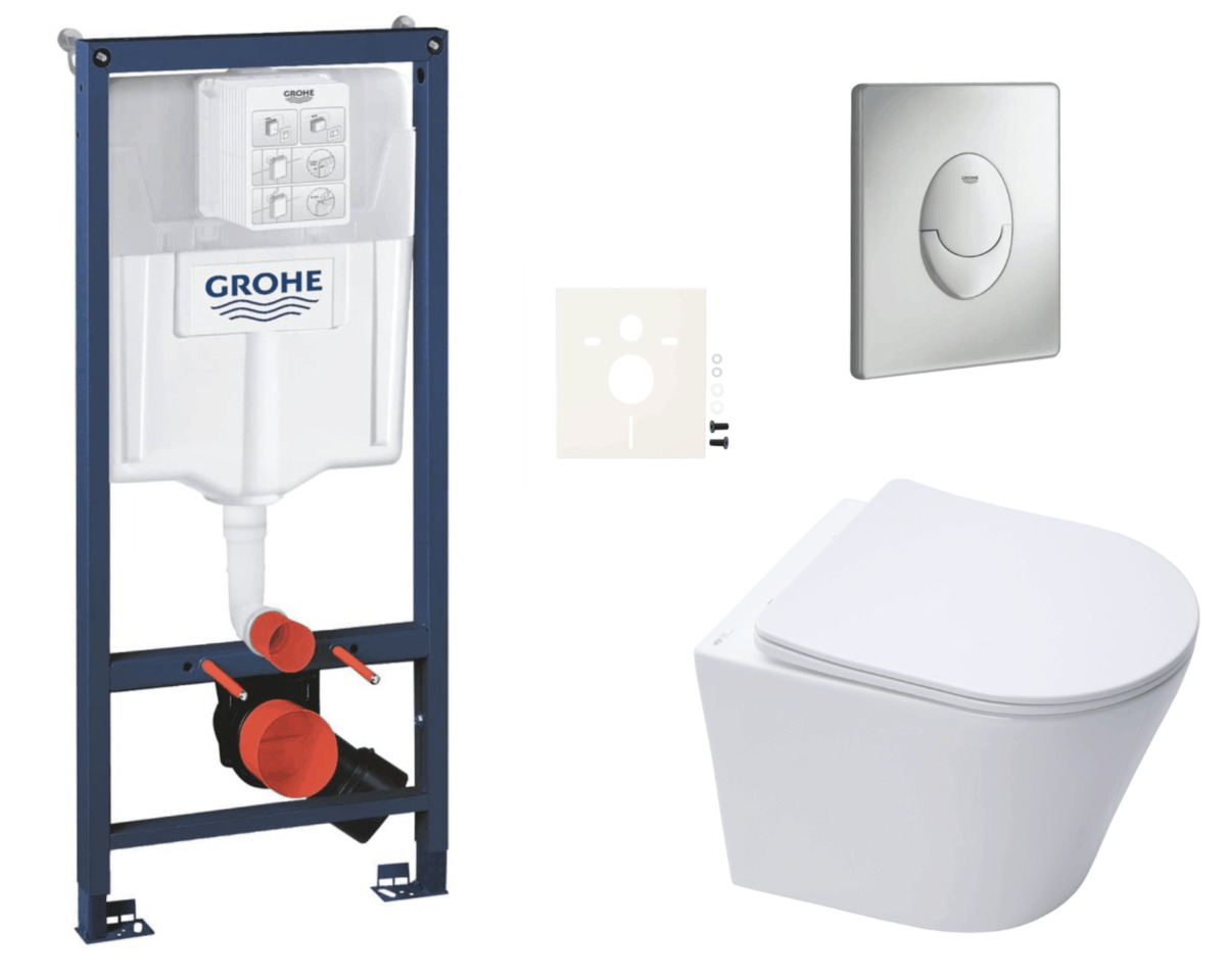 Závěsný wc set do lehkých stěn / předstěnová montáž Swiss Aqua Technologies Infinitio SIKOGRSIN10SAP00 Grohe