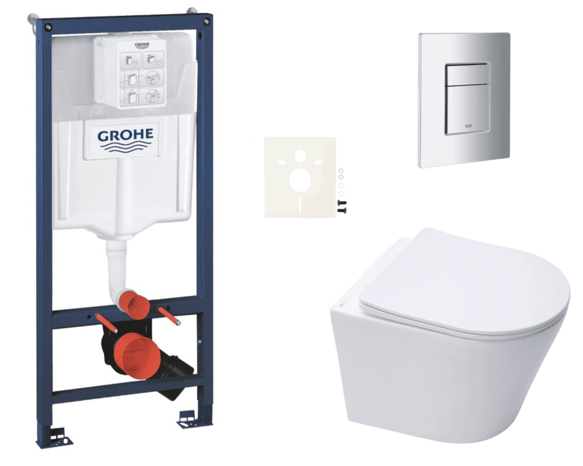Závěsný wc set do lehkých stěn / předstěnová montáž Swiss Aqua Technologies Infinitio SIKOGRSIN10SCP00 Grohe
