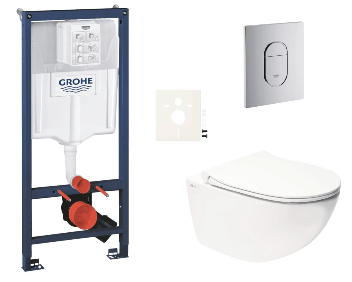 Závěsný wc set do lehkých stěn / předstěnová montáž Swiss Aqua Technologies Infinitio SIKOGRSIN11A Grohe