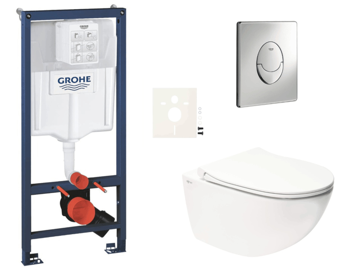Závěsný wc set do lehkých stěn / předstěnová montáž Swiss Aqua Technologies Infinitio SIKOGRSIN11SA Grohe