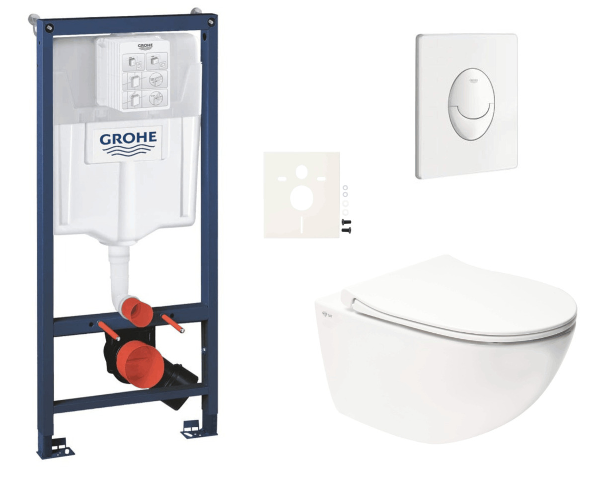 Závěsný wc set do lehkých stěn / předstěnová montáž Swiss Aqua Technologies Infinitio SIKOGRSIN11SASH0 Grohe