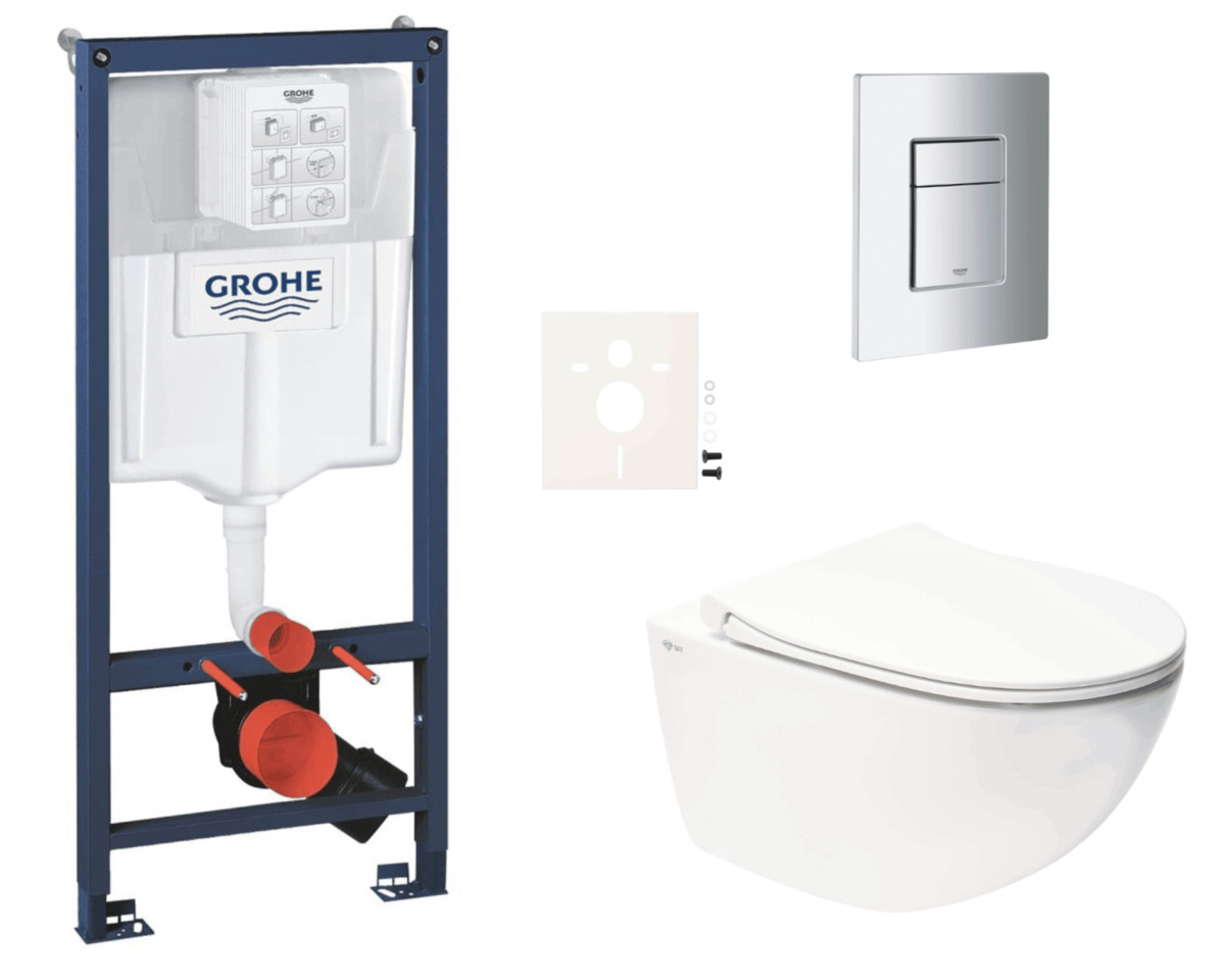 Závěsný wc set do lehkých stěn / předstěnová montáž Swiss Aqua Technologies Infinitio SIKOGRSIN11SCP00 Grohe