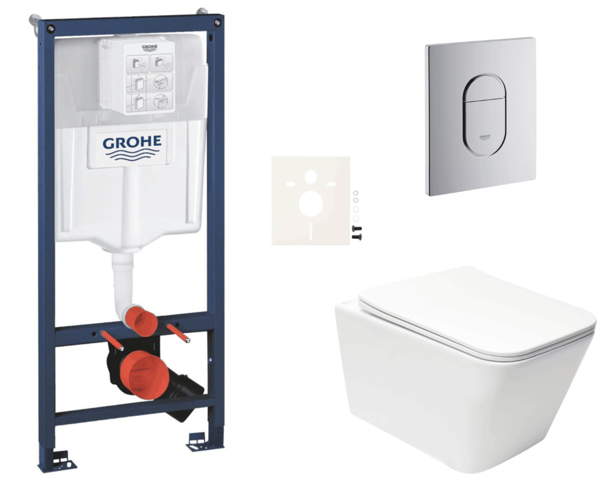 Závěsný wc set do lehkých stěn / předstěnová montáž Swiss Aqua Technologies Infinitio SIKOGRSIN12A Grohe