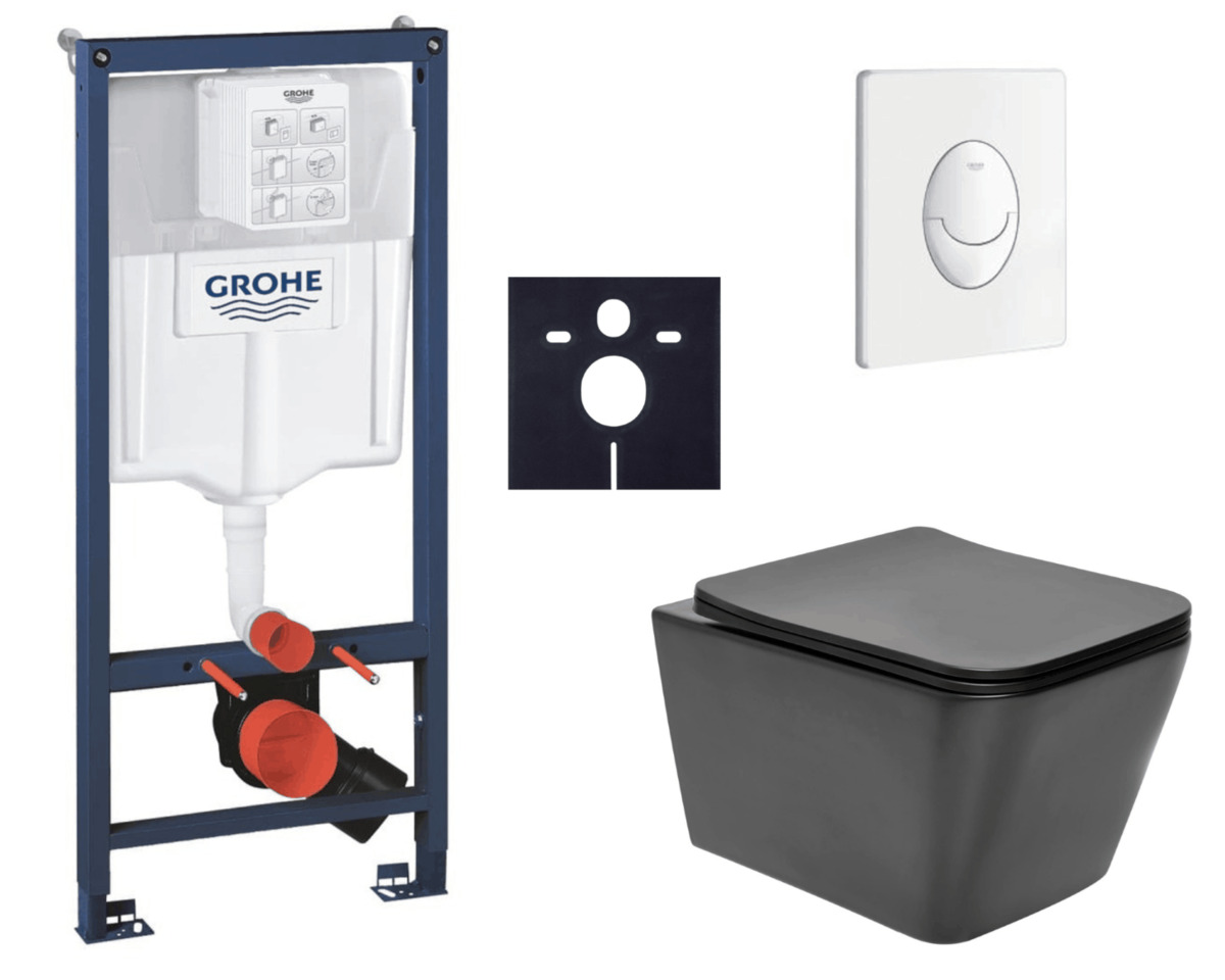 Závěsný wc set do lehkých stěn / předstěnová montáž Swiss Aqua Technologies Infinitio SIKOGRSIN12BSASH0 Grohe