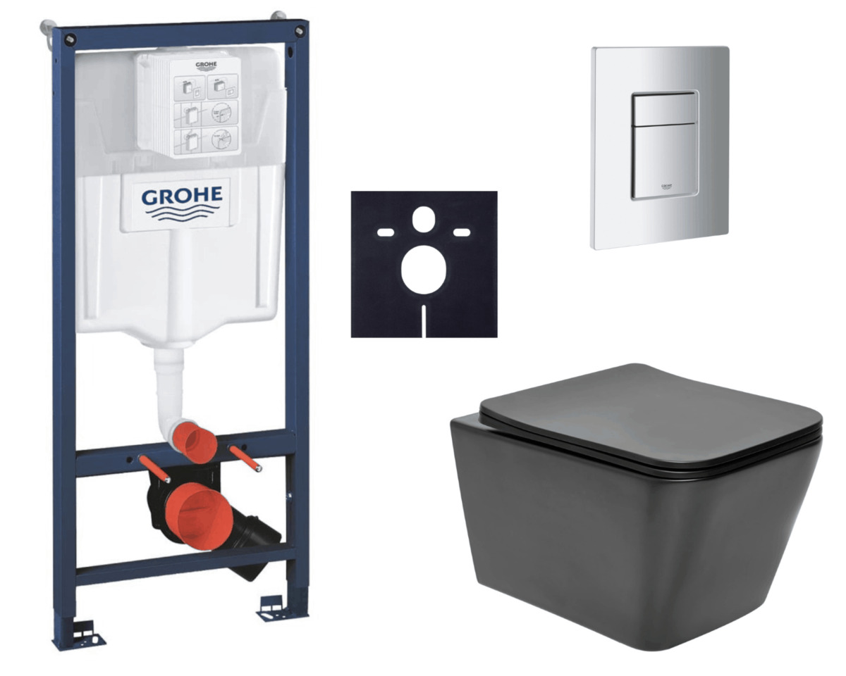 Závěsný wc set do lehkých stěn / předstěnová montáž Swiss Aqua Technologies Infinitio SIKOGRSIN12BSCP00 Grohe