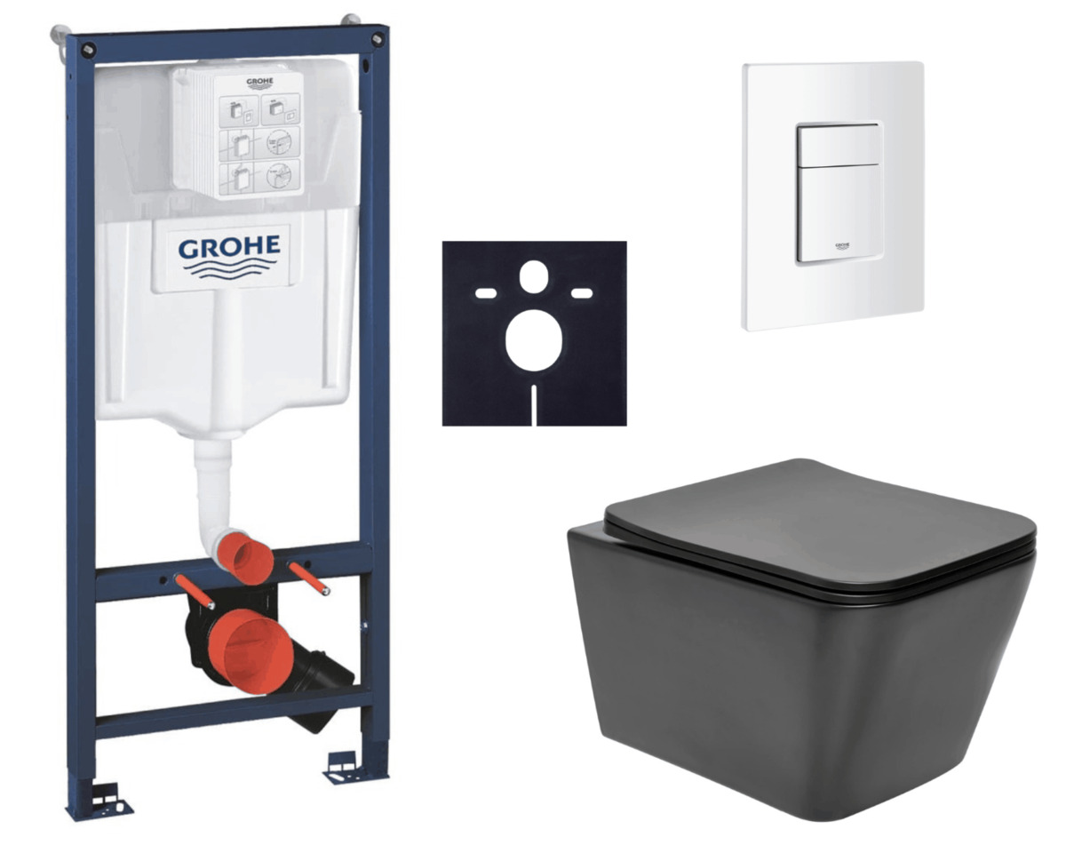 Závěsný wc set do lehkých stěn / předstěnová montáž Swiss Aqua Technologies Infinitio SIKOGRSIN12BSCSH0 Grohe