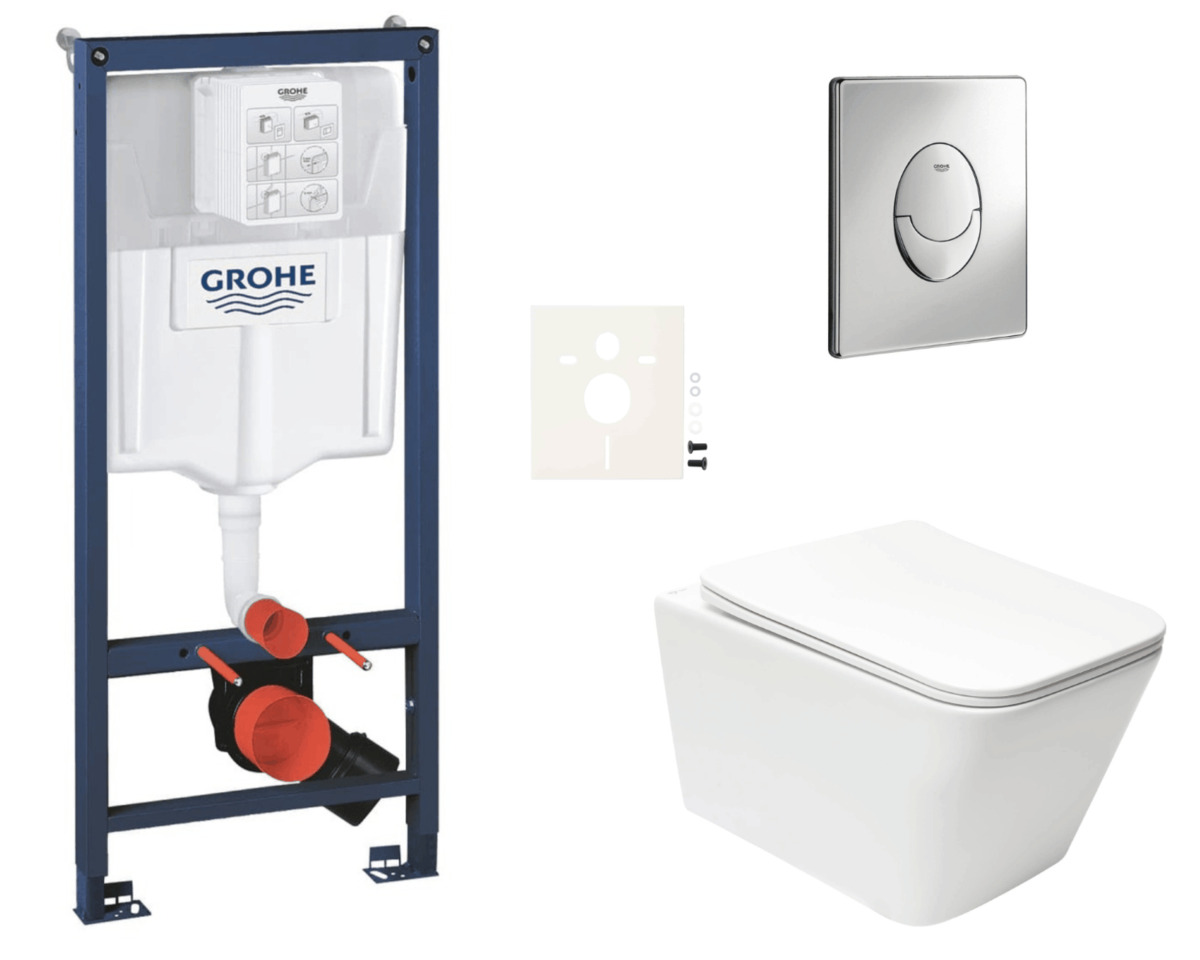 Závěsný wc set do lehkých stěn / předstěnová montáž Swiss Aqua Technologies Infinitio SIKOGRSIN12SA Grohe