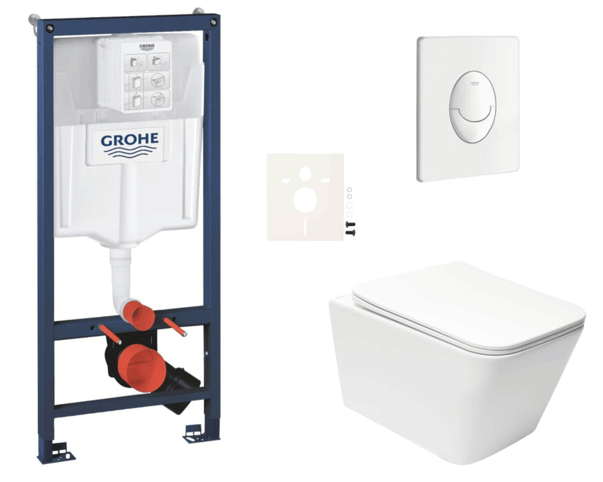 Závěsný wc set do lehkých stěn / předstěnová montáž Swiss Aqua Technologies Infinitio SIKOGRSIN12SASH0 Grohe