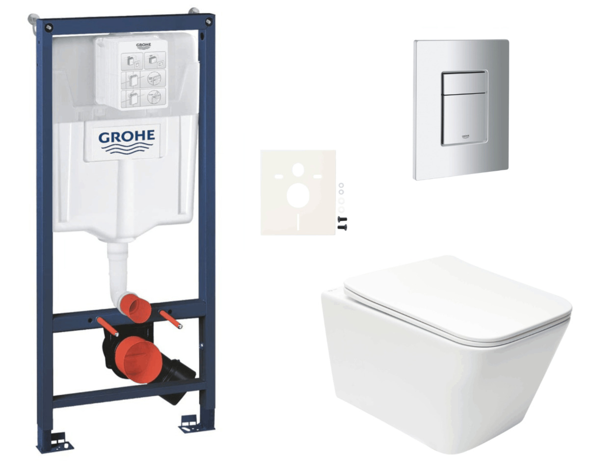 Závěsný wc set do lehkých stěn / předstěnová montáž Swiss Aqua Technologies Infinitio SIKOGRSIN12SCP00 Grohe