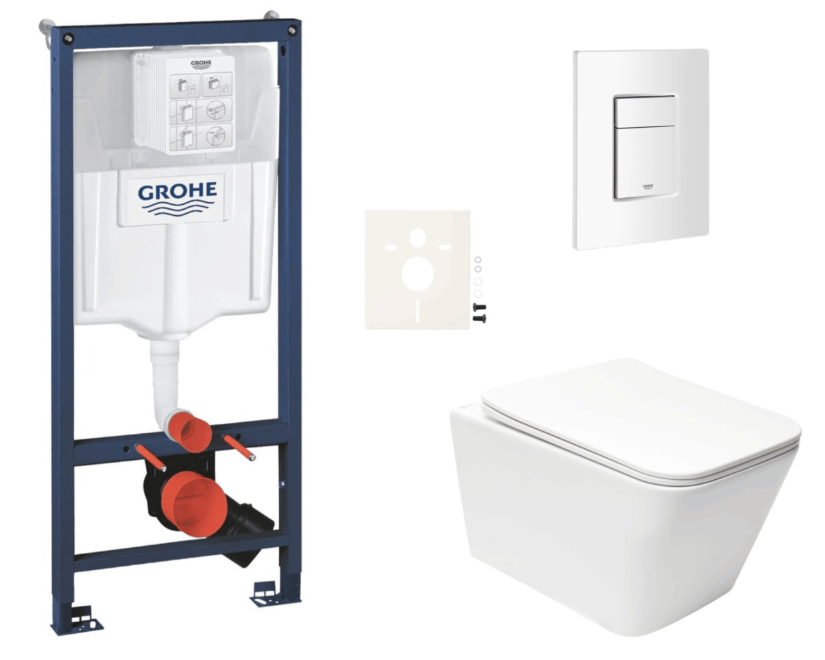 Závěsný wc set do lehkých stěn / předstěnová montáž Swiss Aqua Technologies Infinitio SIKOGRSIN12SCSH0 Grohe
