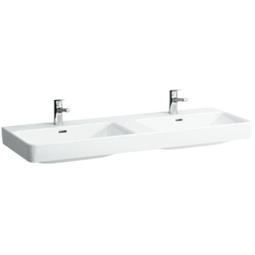 Laufen Pro S dvojumyvadlo 130x46 cm dva otvory pro baterii h8149684001041 1496.8.400.104.1 Laufen